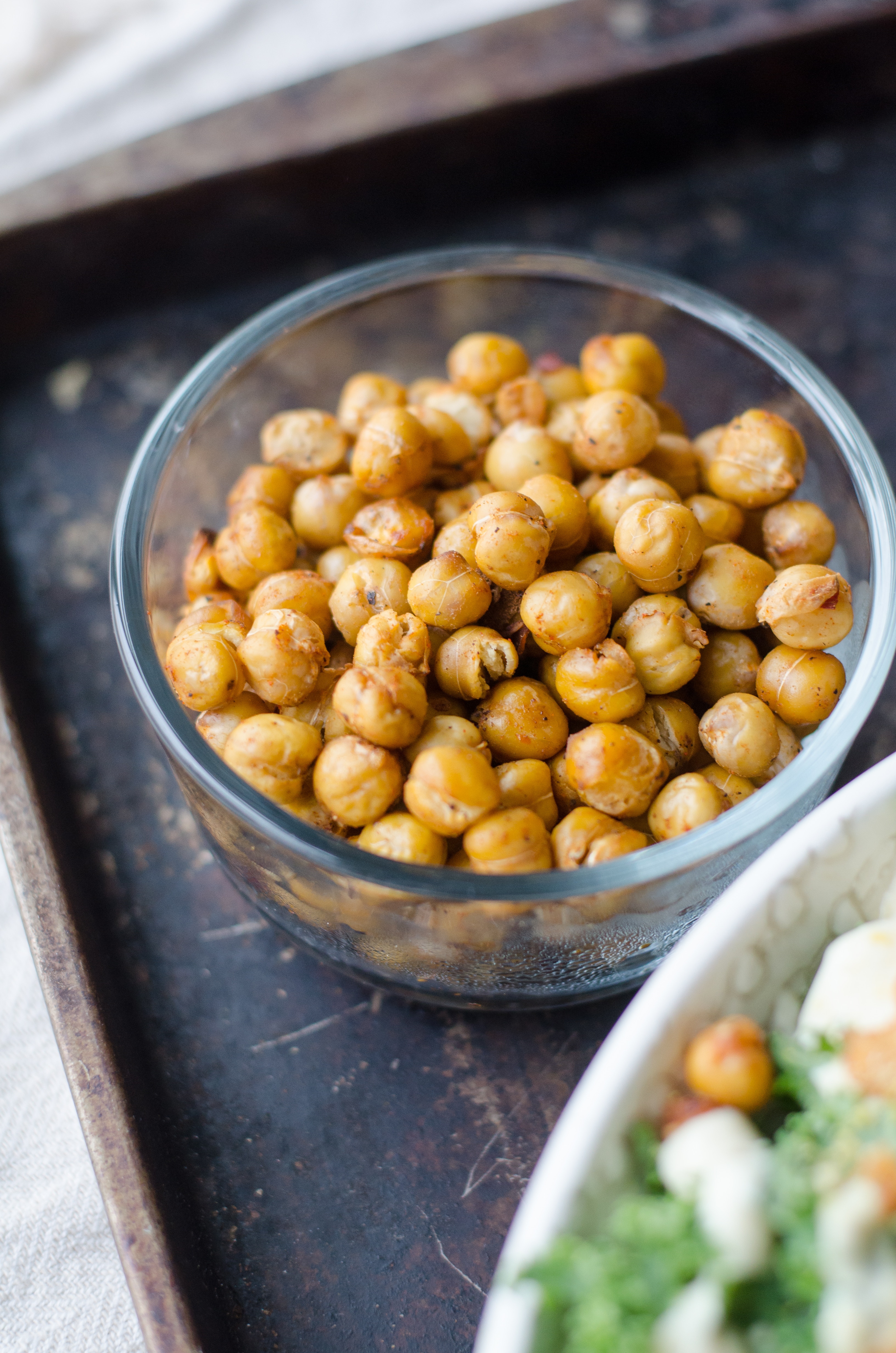 roasted chickpeas in a bowl