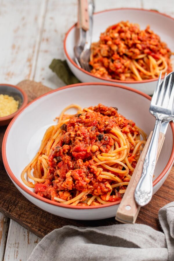 Tempeh Mushroom Bolognese (Vegan, PantryFriendly) Two Market Girls