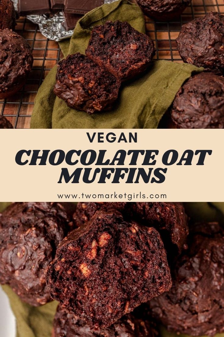 chocolate oat muffin pile pinterest graphic