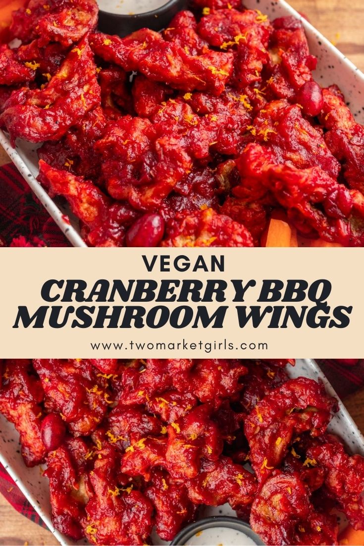 Cranberry BBQ Mushroom Wings | Two Market Girls