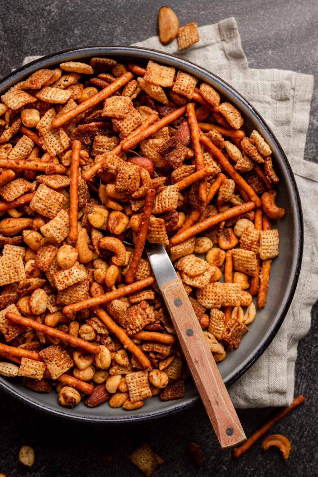 Spiced Chex Mix with Nuts (Vegan) Two Market Girls