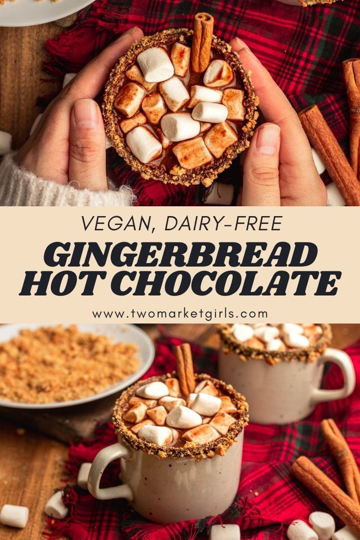 Vegan Gingerbread Hot Chocolate | Two Market Girls