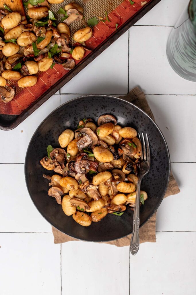 Sheet Pan Gnocchi with Mushrooms & Garlic Two Market Girls