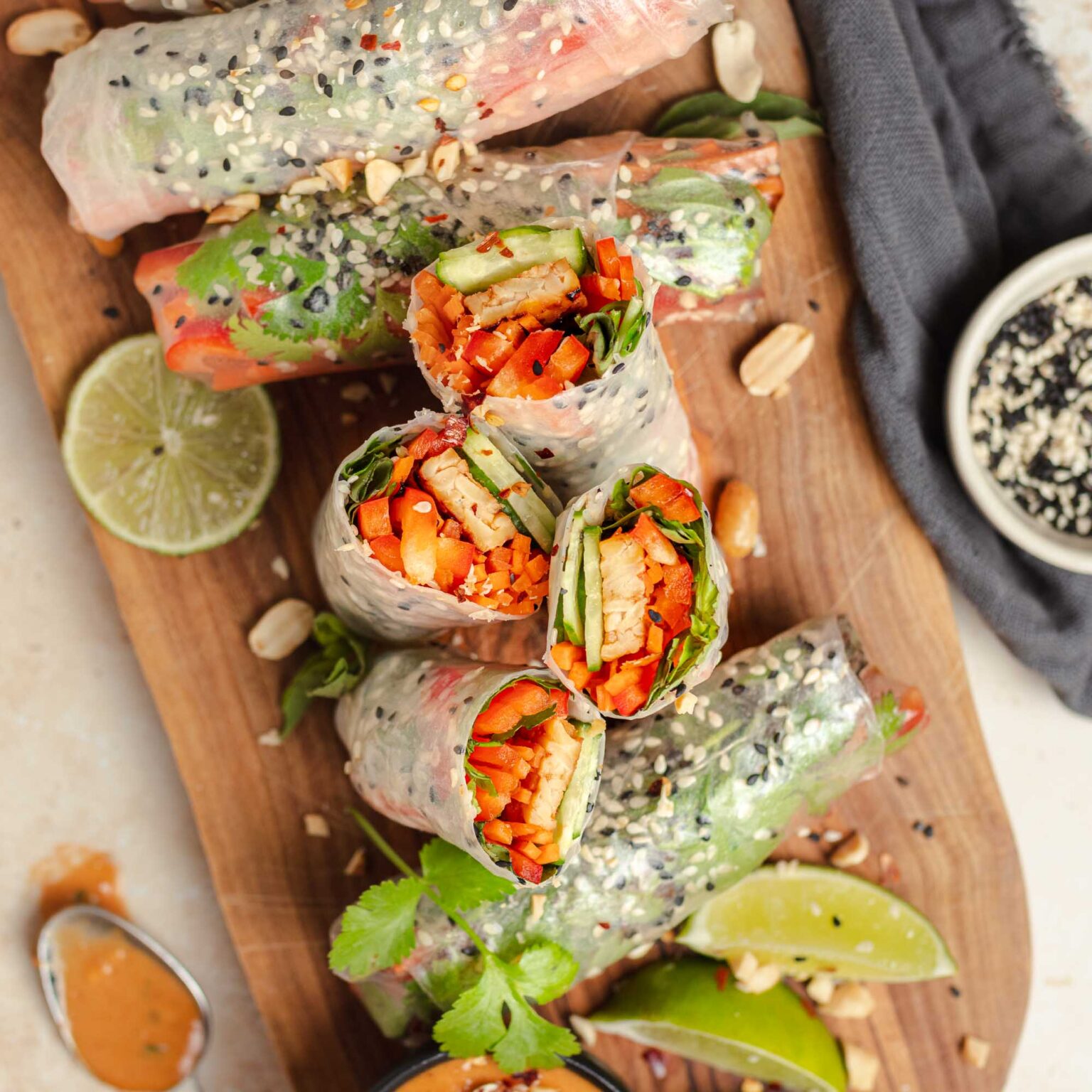Vegan Summer Rolls with Tempeh Two Market Girls