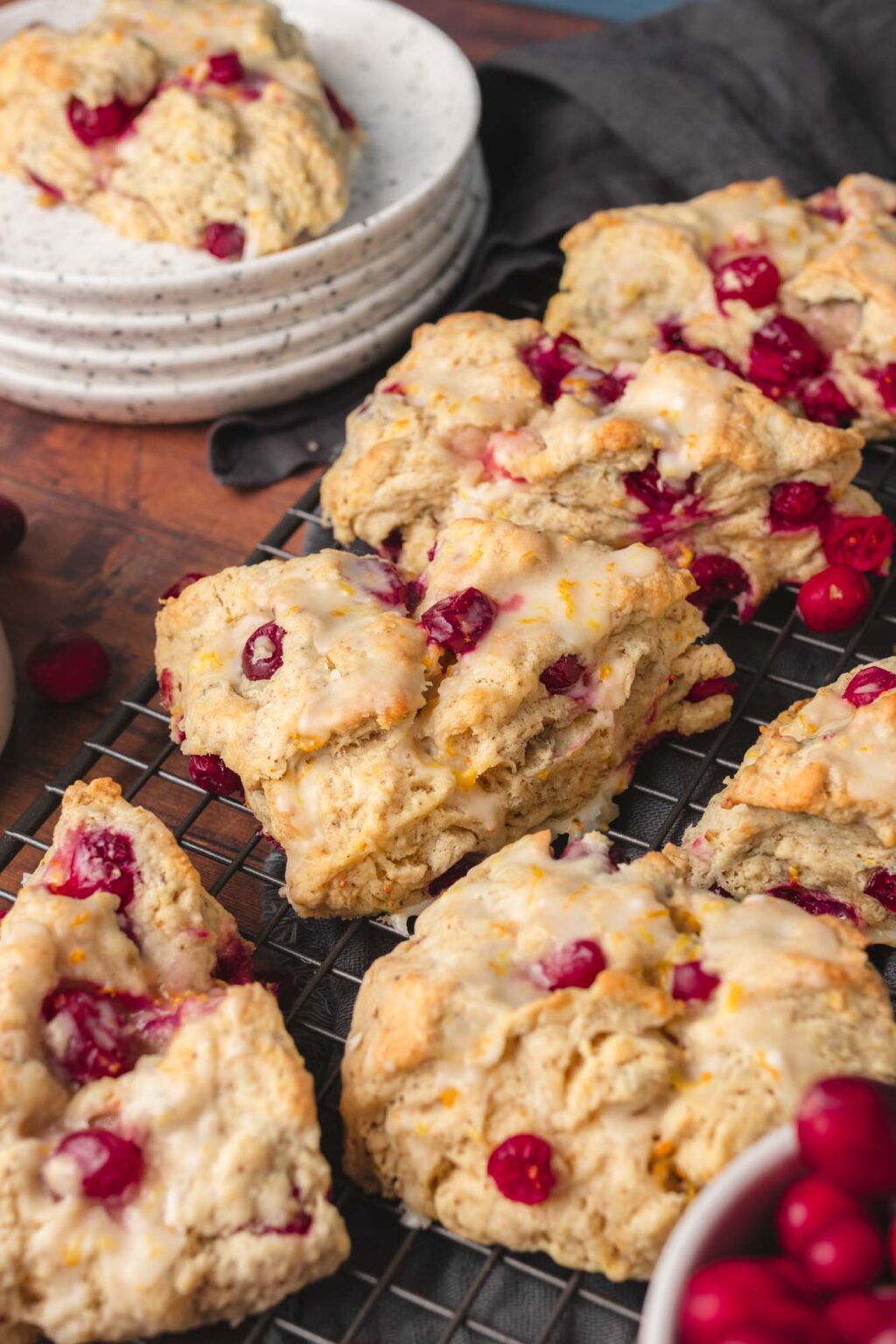 Vegan Glazed Cranberry Orange Scones Two Market Girls