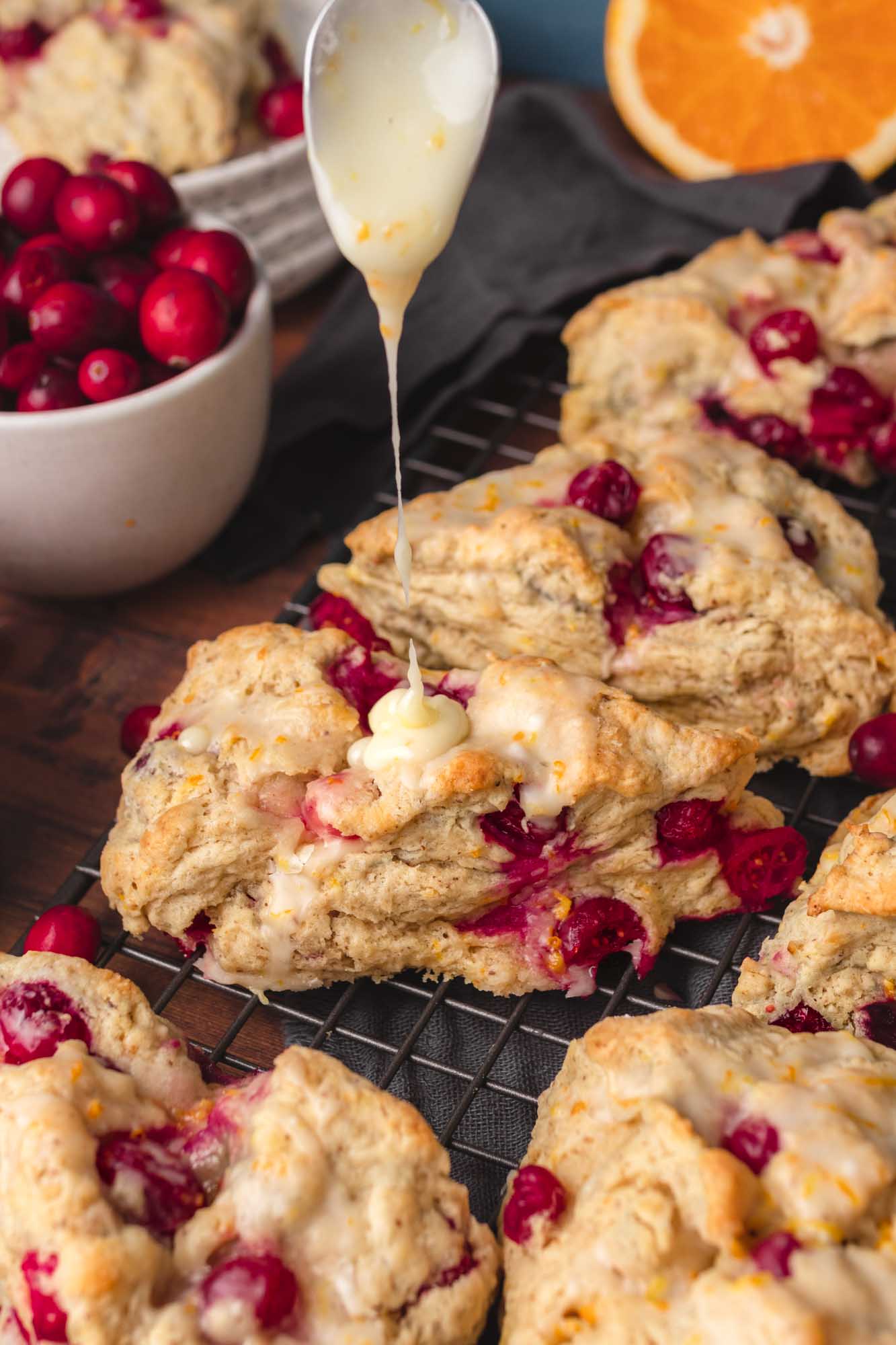 Vegan Glazed Cranberry Orange Scones Two Market Girls