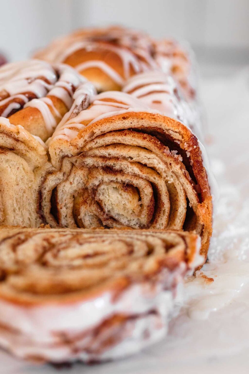 Vegan Cinnamon Roll Loaf With Vanilla Glaze - Two Market Girls