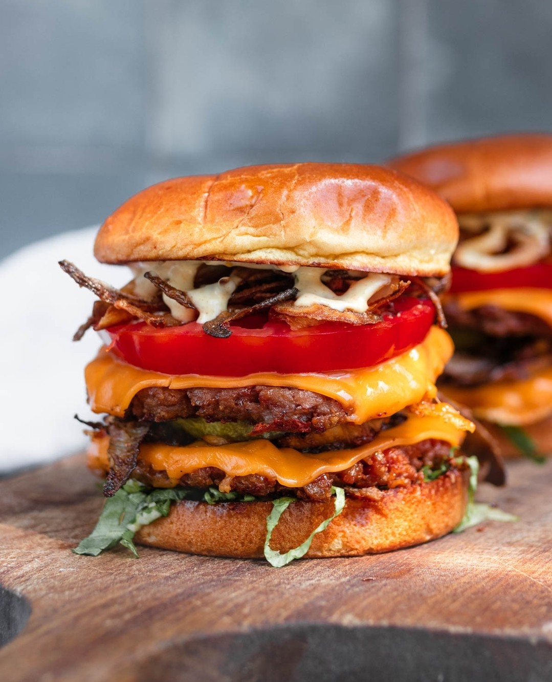 Slow your scroll, you're going to want to save this recipe. 📌 ⁠
⁠
Just because we're vegan doesn't mean we don't love a delicious burger. Double stacked and packed with flavour – this may be the Ultimate Vegan Burger! Featuring a double stacked patties with vegan cheese, crispy onions, sautéed mushrooms, a special burger sauce, and more. 😍⁠
⁠
Get the full recipe at LINK IN BIO 👆 or at www.twomarketgirls.com