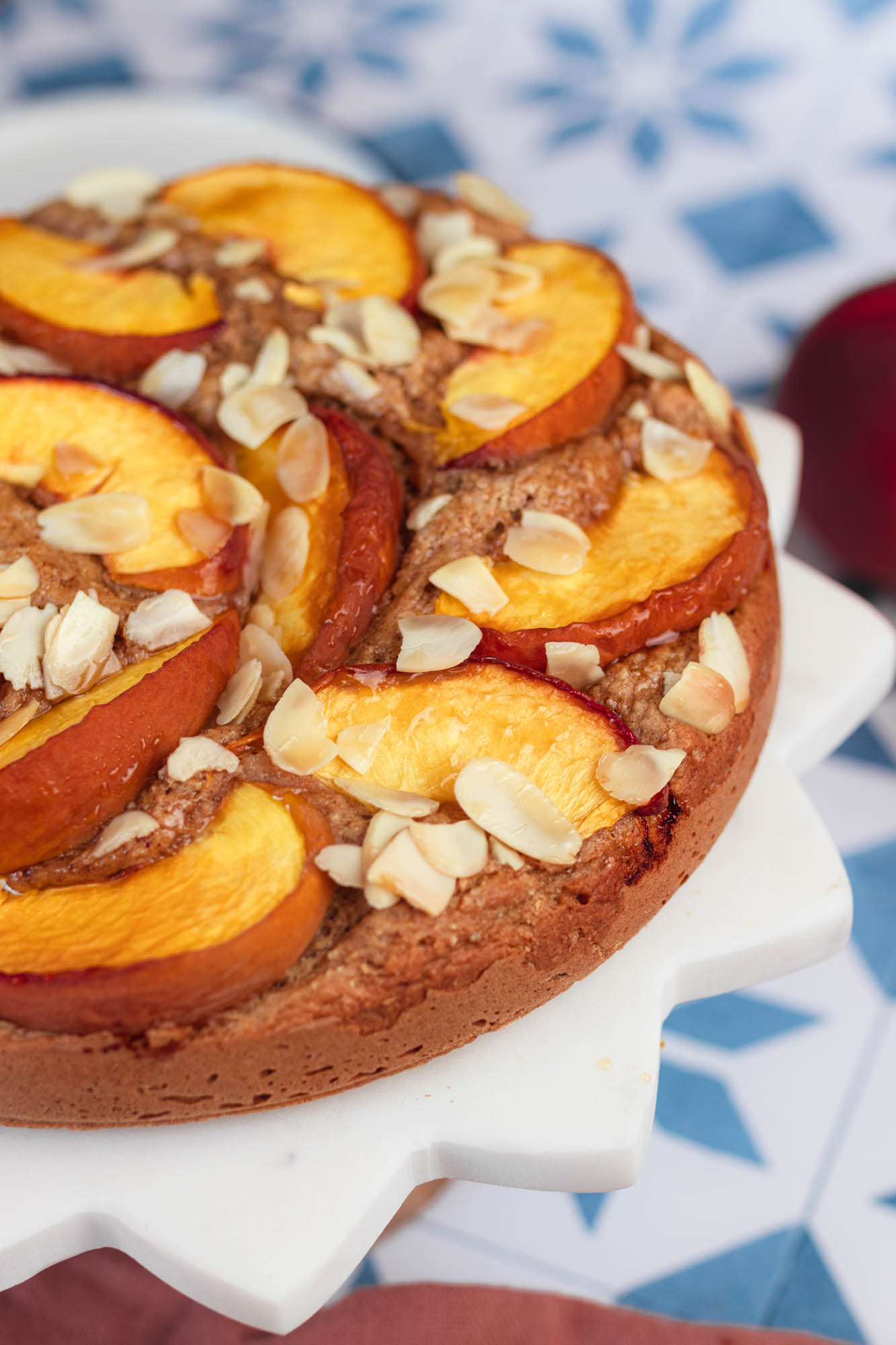 Vegan Almond Peach Cake Two Market Girls