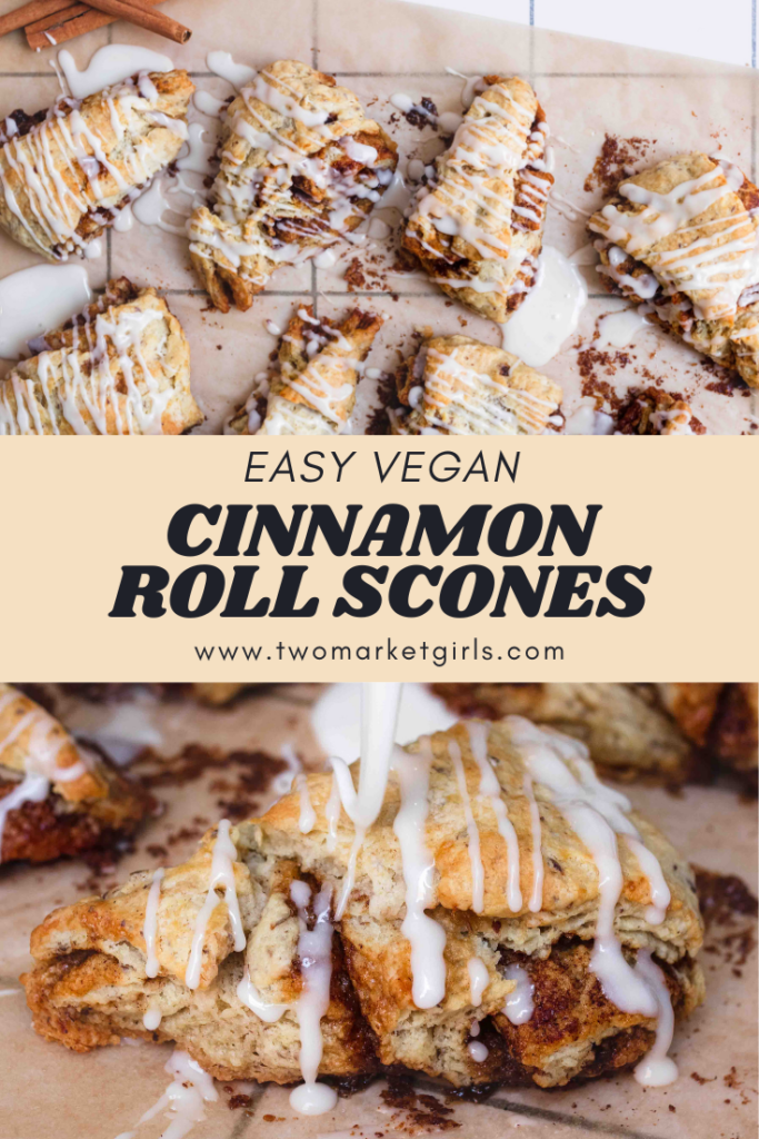 pinterest image of cinnamon roll scones
